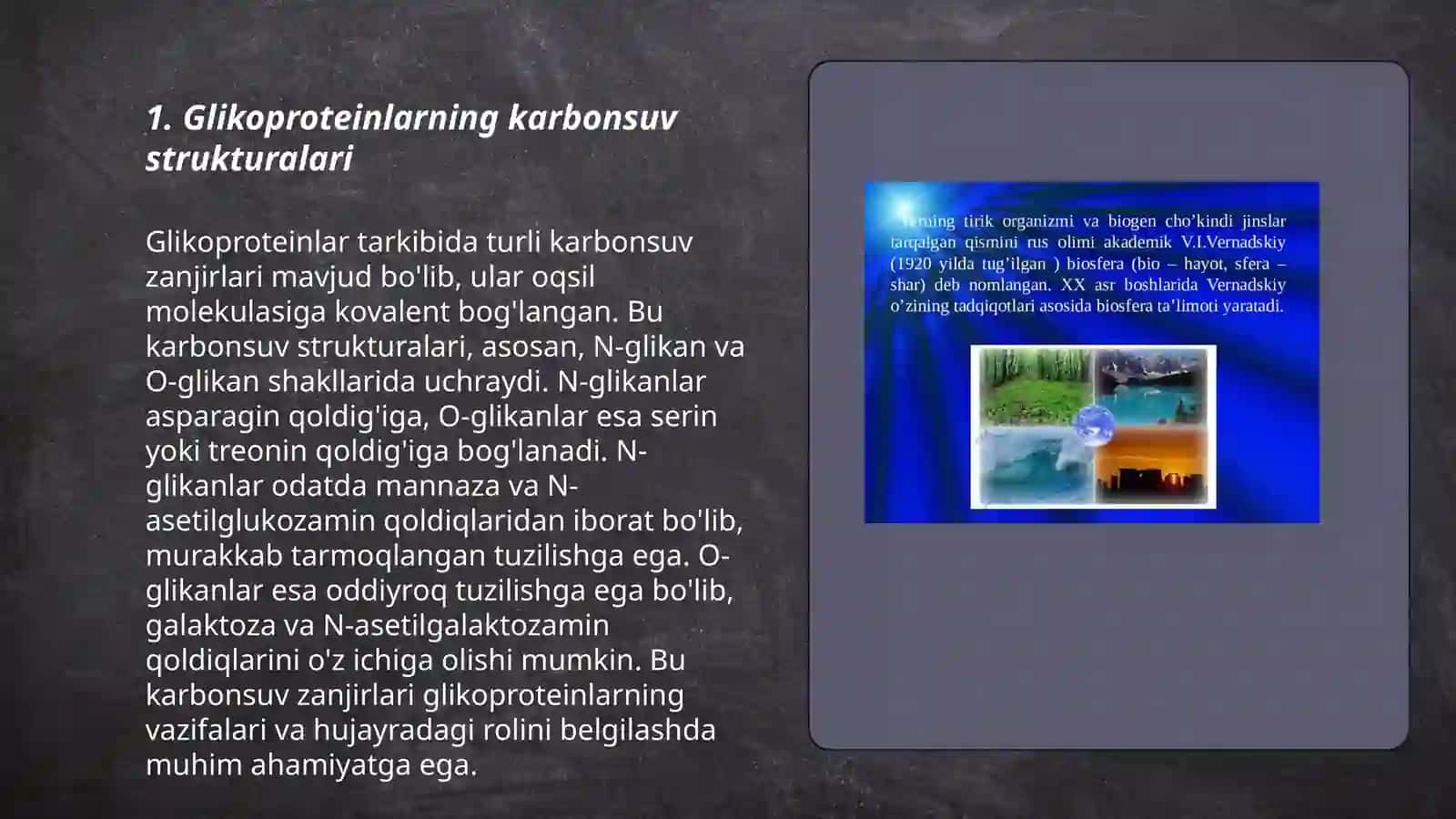 Glikoprotein va proteoglikanlar.Ularning karbonsuv qismlari haqida tushuncha 3