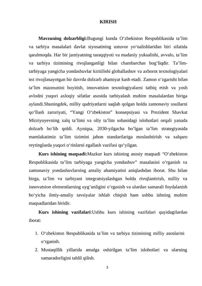 O'ZBEKISTON RESPUBLIKASIDA TA’LIM TARBIYAGA YANGICHA YONDASHUV 3