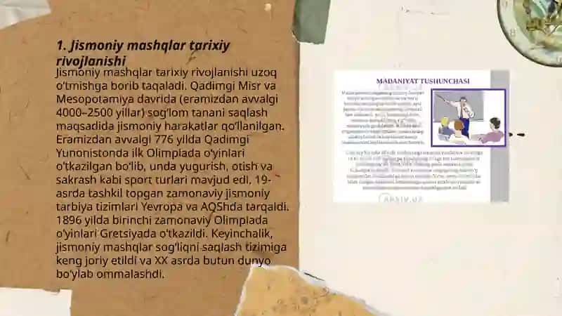Jismoniy mashqlarning paydo boʼlishi va mazmuni 3