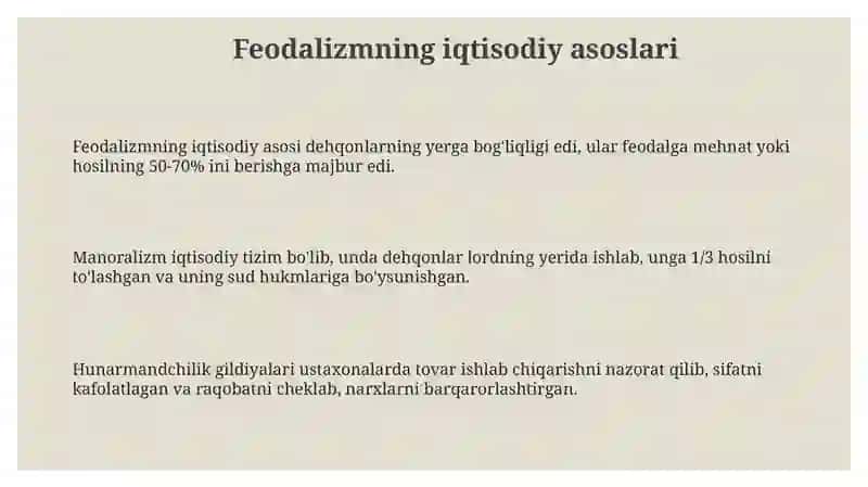 Feodalizmning iqtisodiy asoslari 3