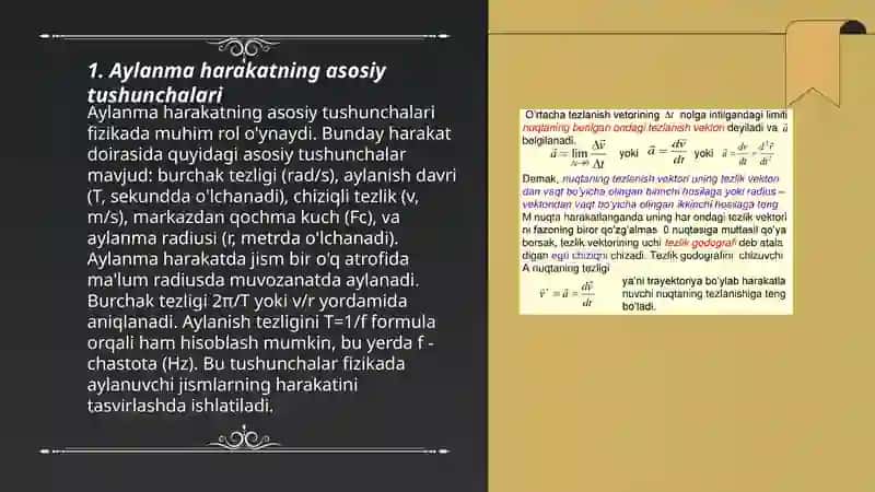 Aylanma harakatning asosiy tushunchalari 3