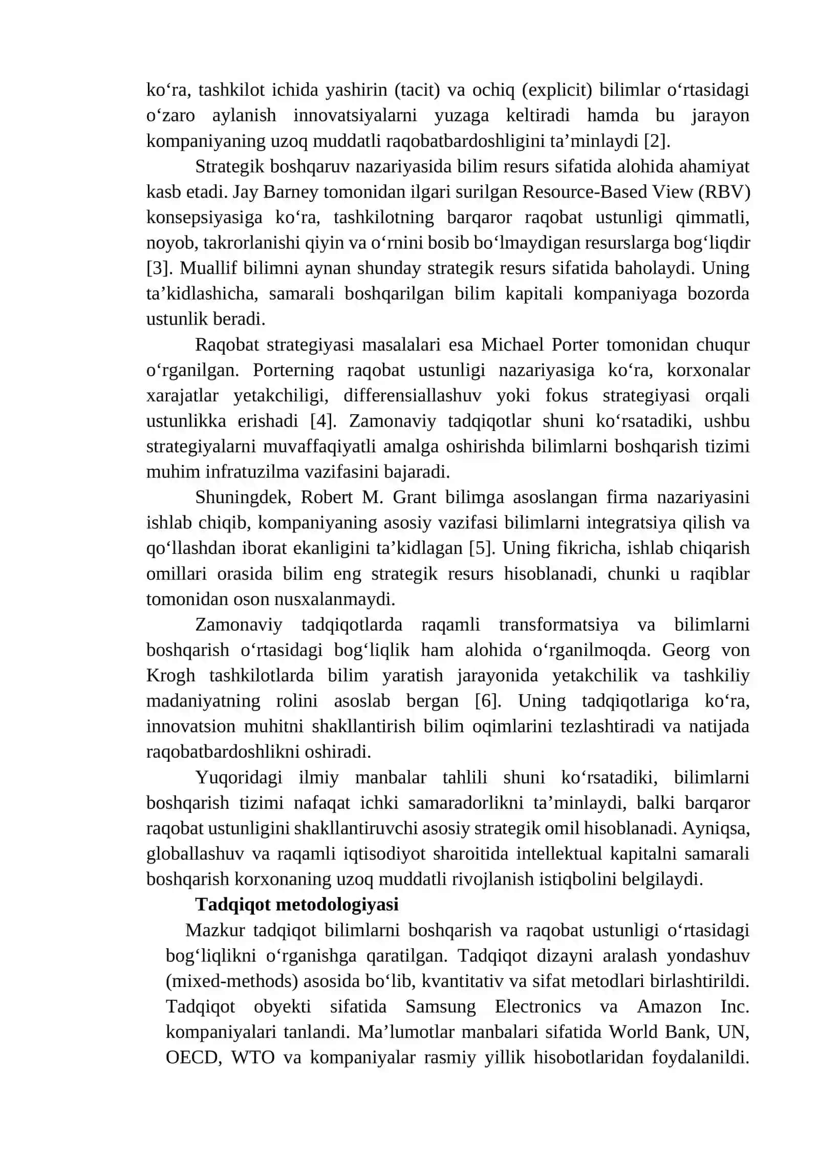 Bilimlarni boshqarish (Knowledge Management) va raqobat ustunligi 3