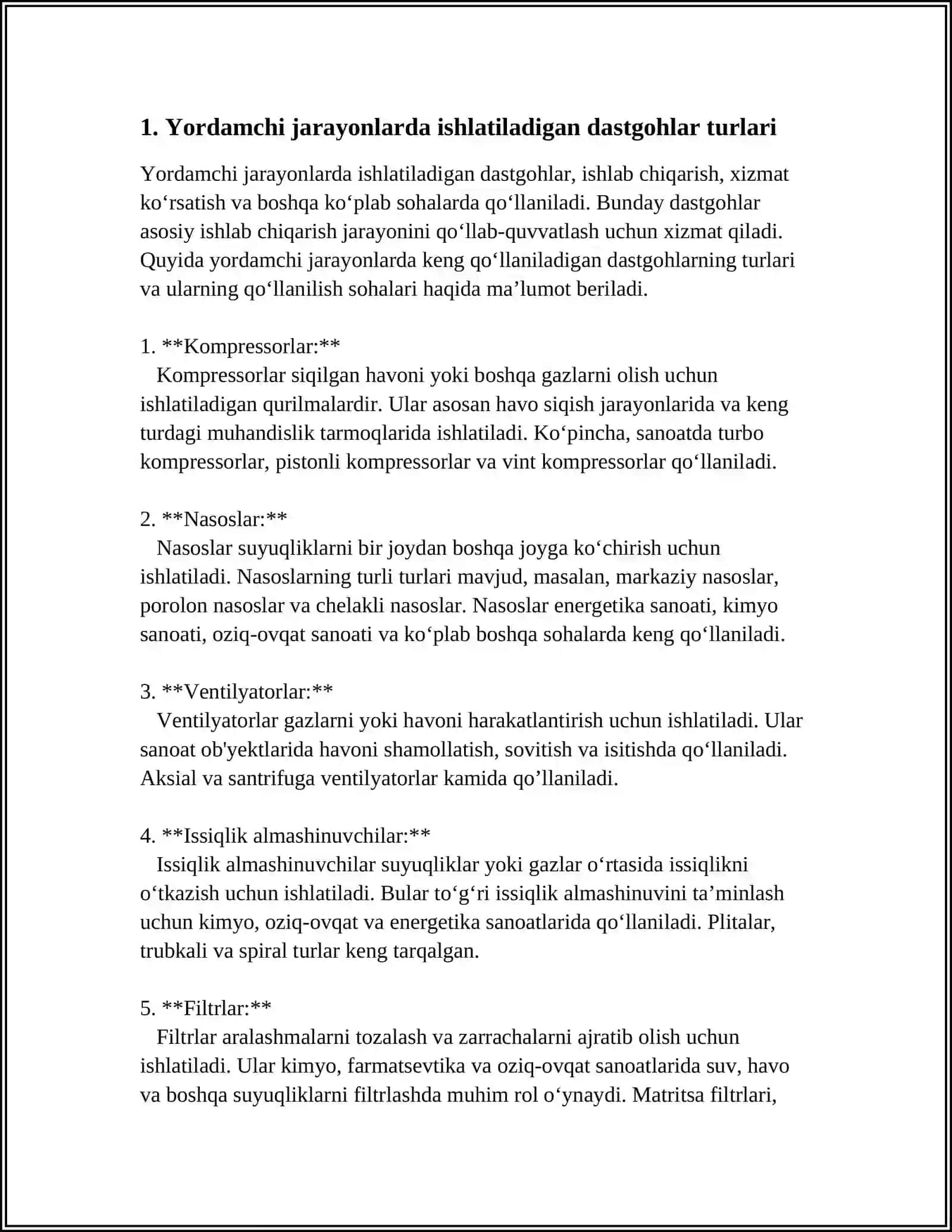 YORDAMCHI JARAYONDA ISHLATILADIGAN DASTGOHLAR VA ULARNING TURLARI 3