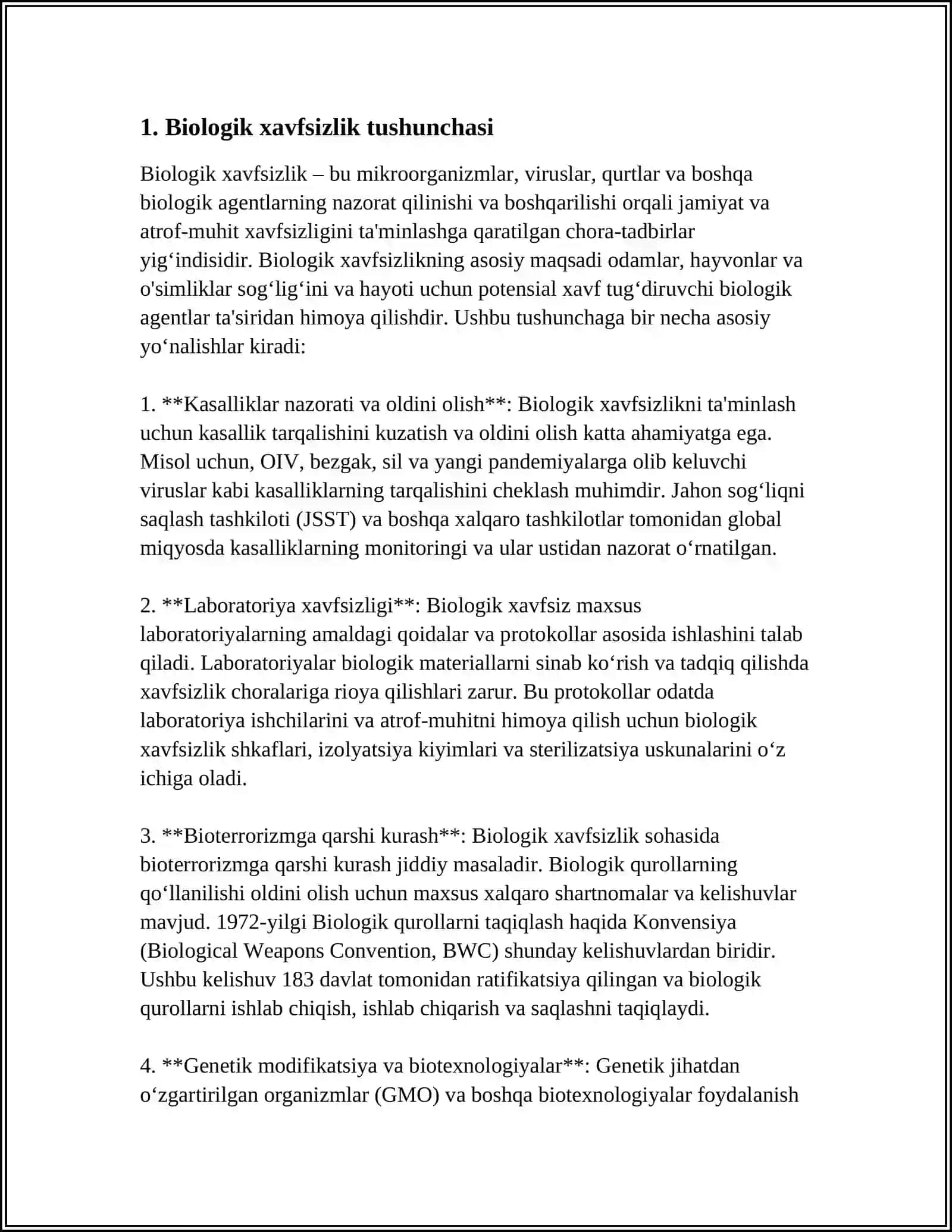 BIOXAVFSIZLIK UNING STRUKTURASI VA UNI QOʻLLASHNING HUQUQIY ASOSLARI 3