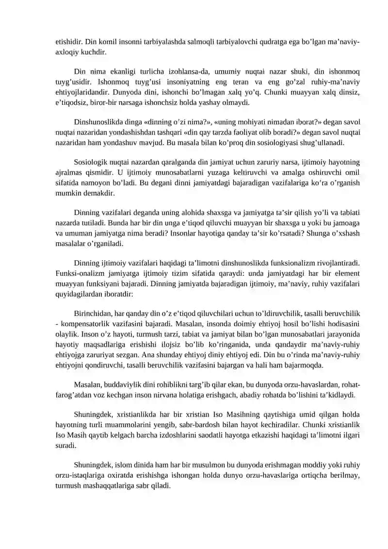 Dinshunoslik fan sifatida shakillanishi predmeti, maqsadi va vazifalari 3