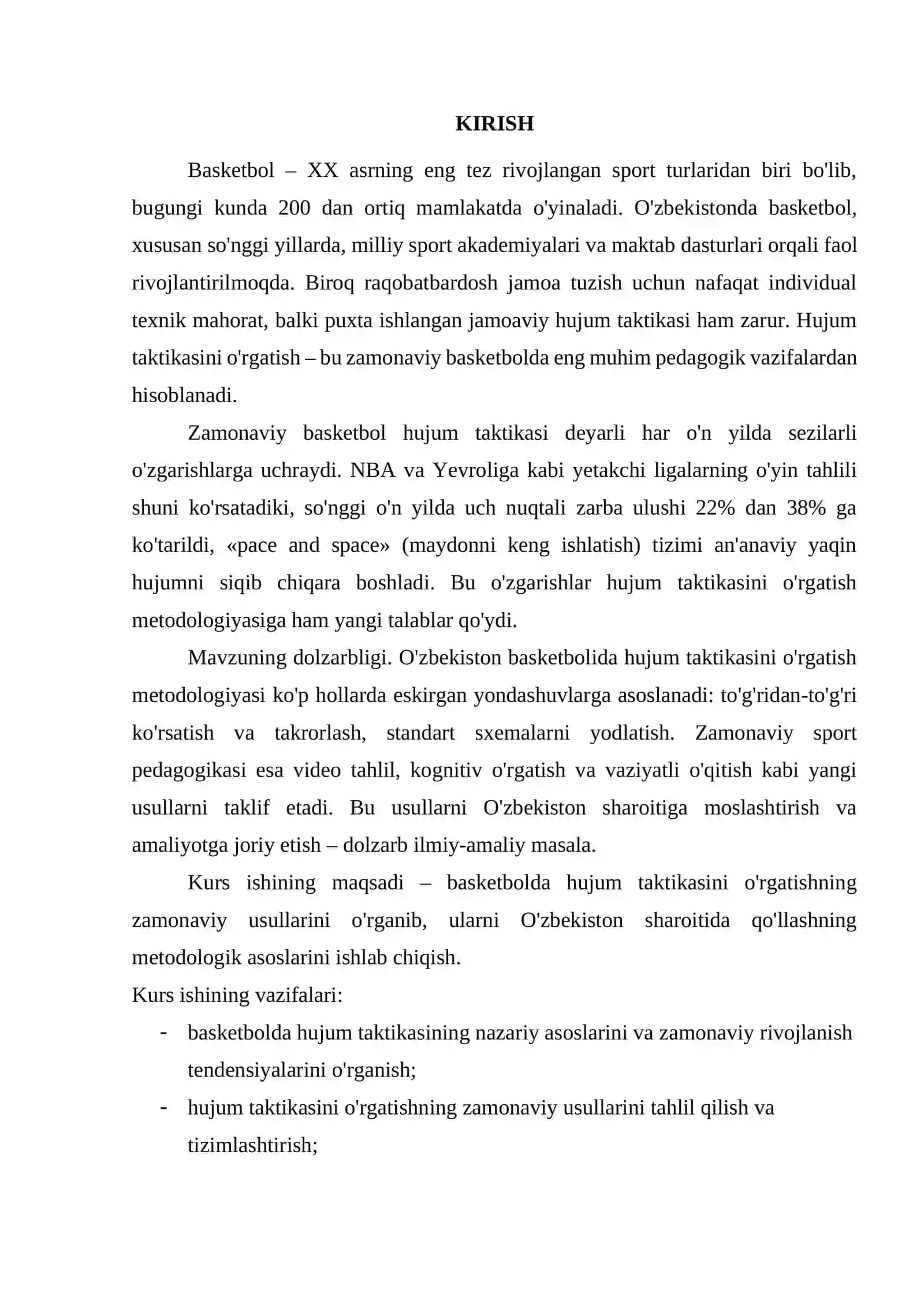 Basketbolda hujum taktikasini o'rgatishning zamonaviy usullari 3