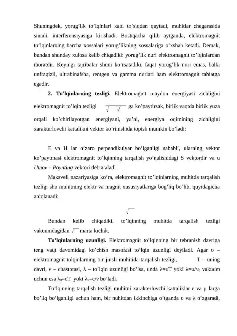 Elektromagnit to’lqinlarni kvantlanganligi 3