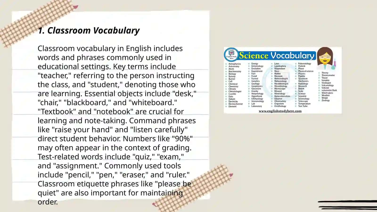 Education vocabulary 3
