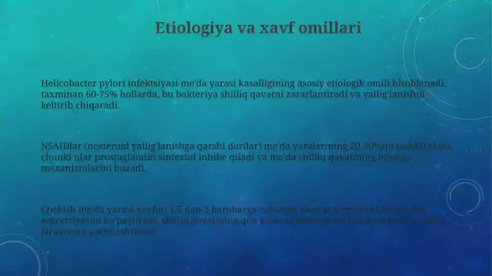 Oshqozon yara kasalligi etiologiyasi va patogenezi 3