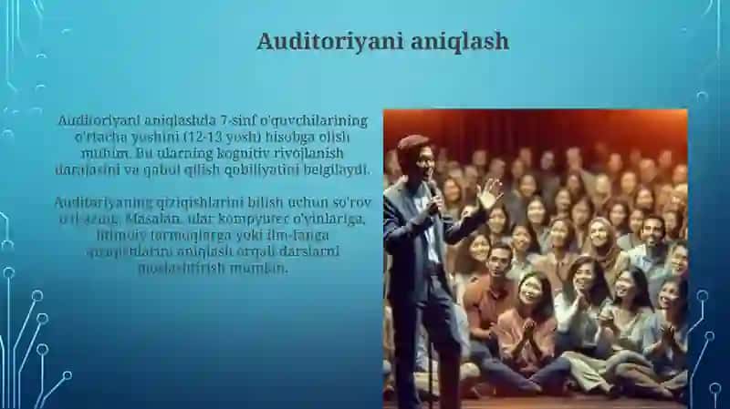 7-sinf informatika Auditoriya va maqsadni bilish 3