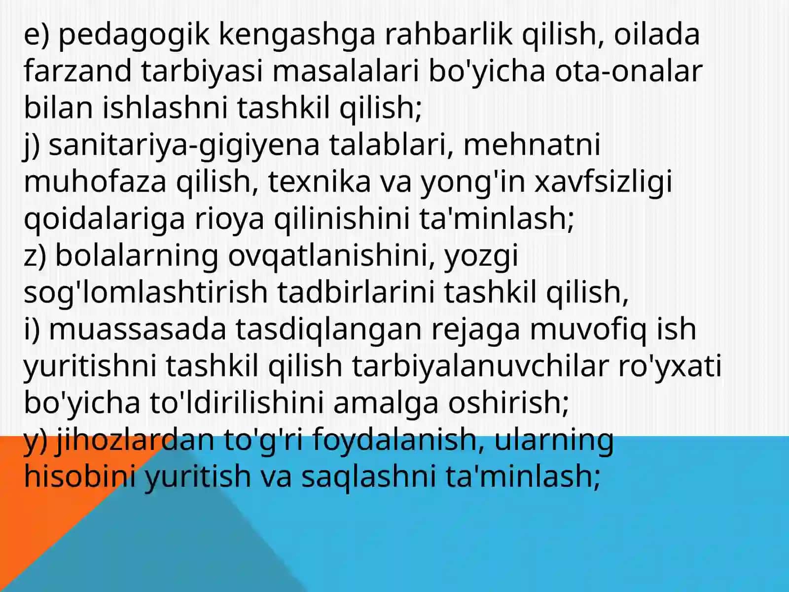 MAKTABGACHA TA'LIM MUASSASASI MUDIRI LAVOZIMINING MALAKA TAVSIFLARI 3
