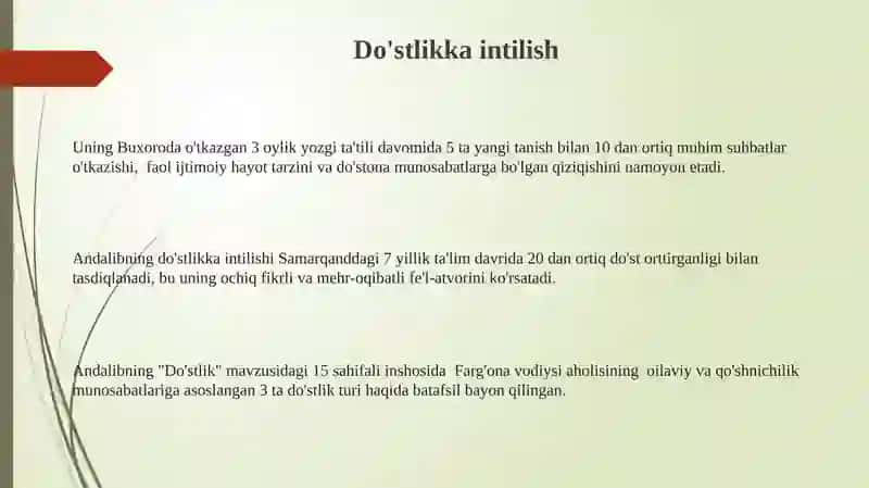 Andalibning dostonnavislik mahorati 3