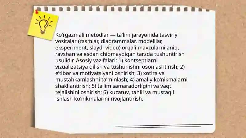 Oʻrgatishning koʻrgazmali metod va usullari 3