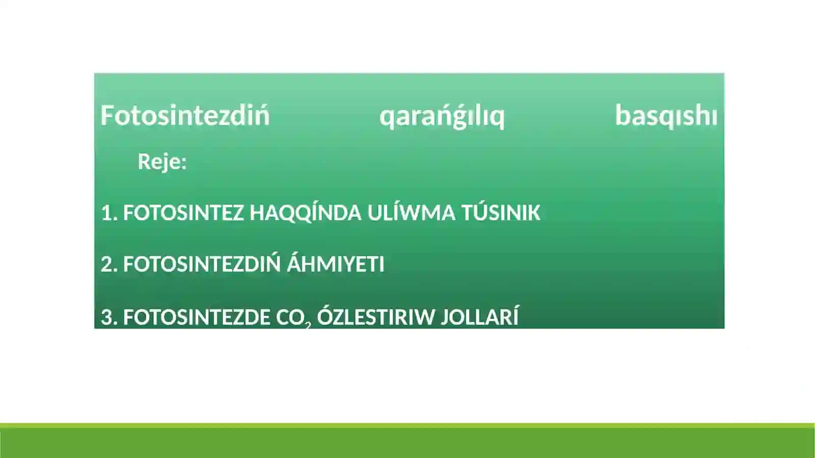 Fotosintezdiń qarańǵılıq basqıshı 3