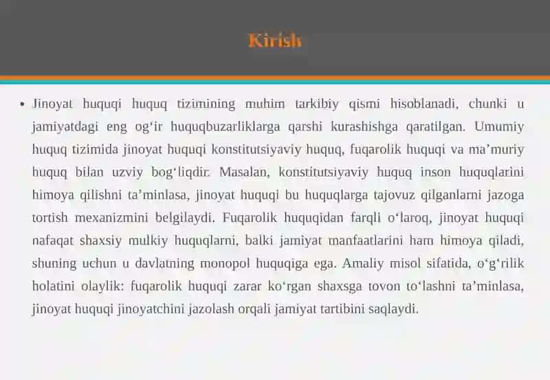 Jinoyat huquq va tushunchasi mavzusi va predmeti 3