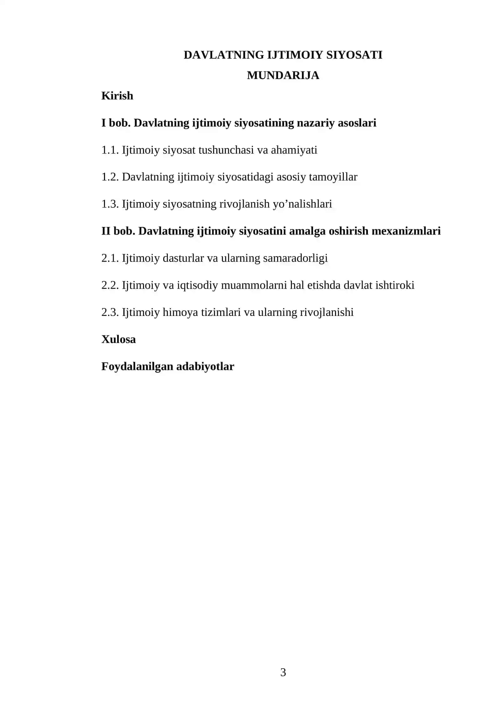 Davlatning Ijtimoiy Siyosati 3