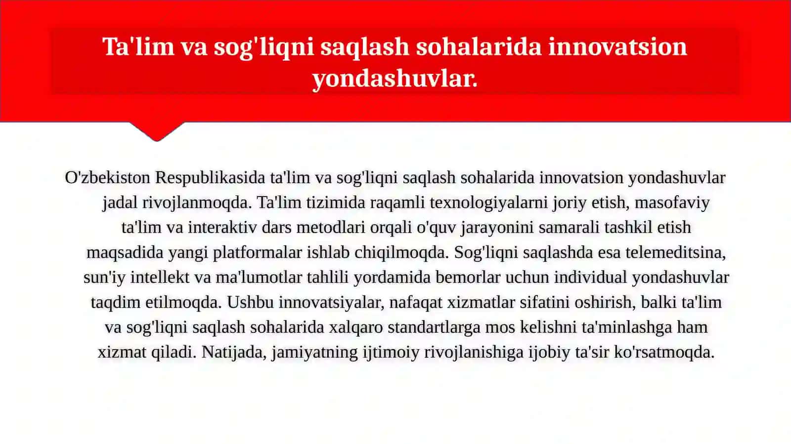 O'zbekiston Respublikasida ijtimoiy sohadagi islohotlar 3