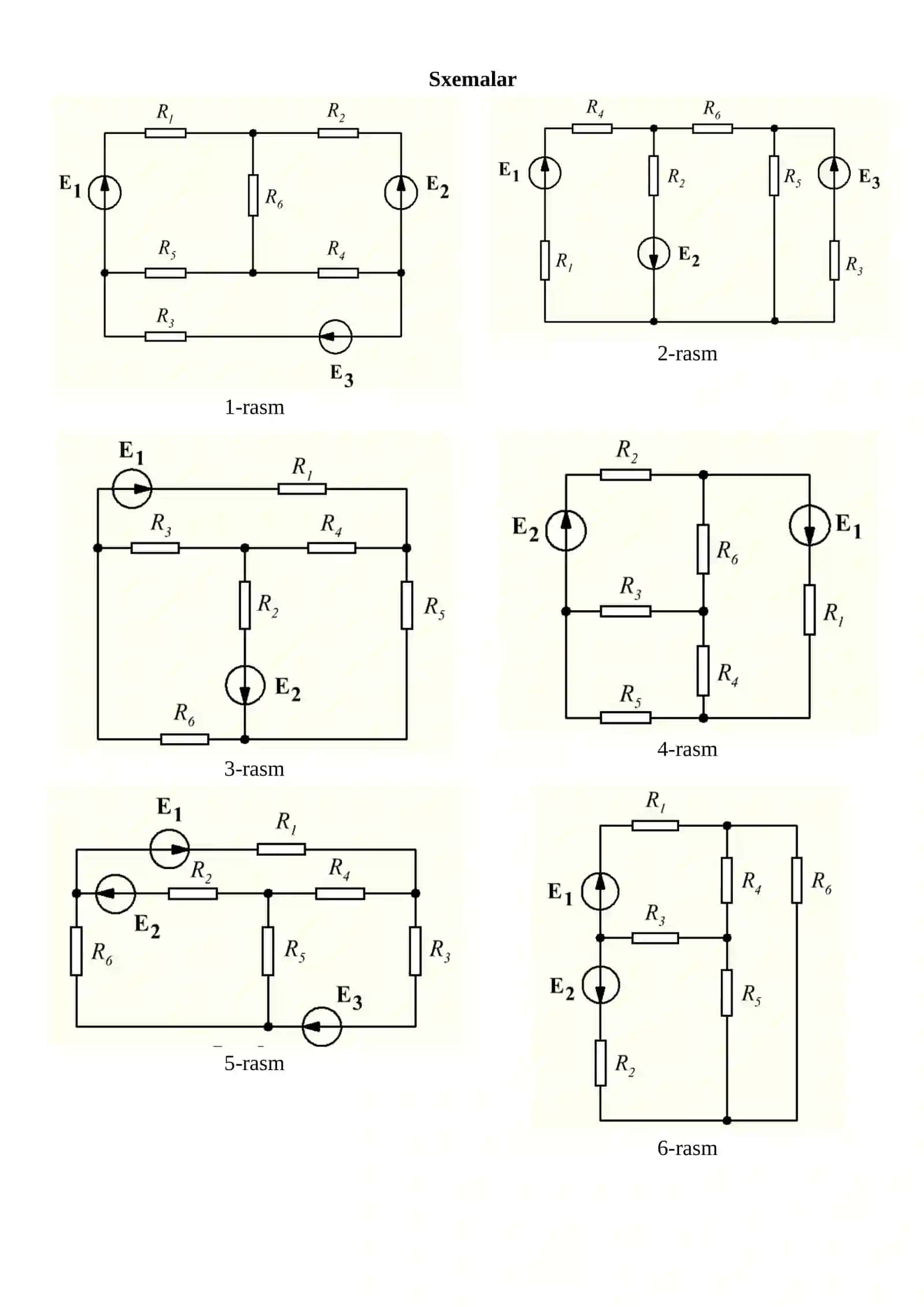 NAZARIY ELEKTROTEXNIKA fanidan hisob-grafik ishi №1 3