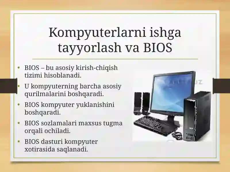 Kompyuterlarni ishga tayyorlash va BIOS va texnika xavfsizligi. 3