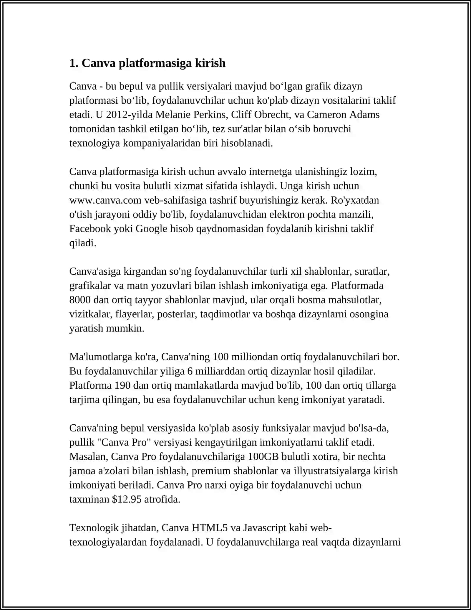 CANVA VA COMDA KANTENT YARATISH 3