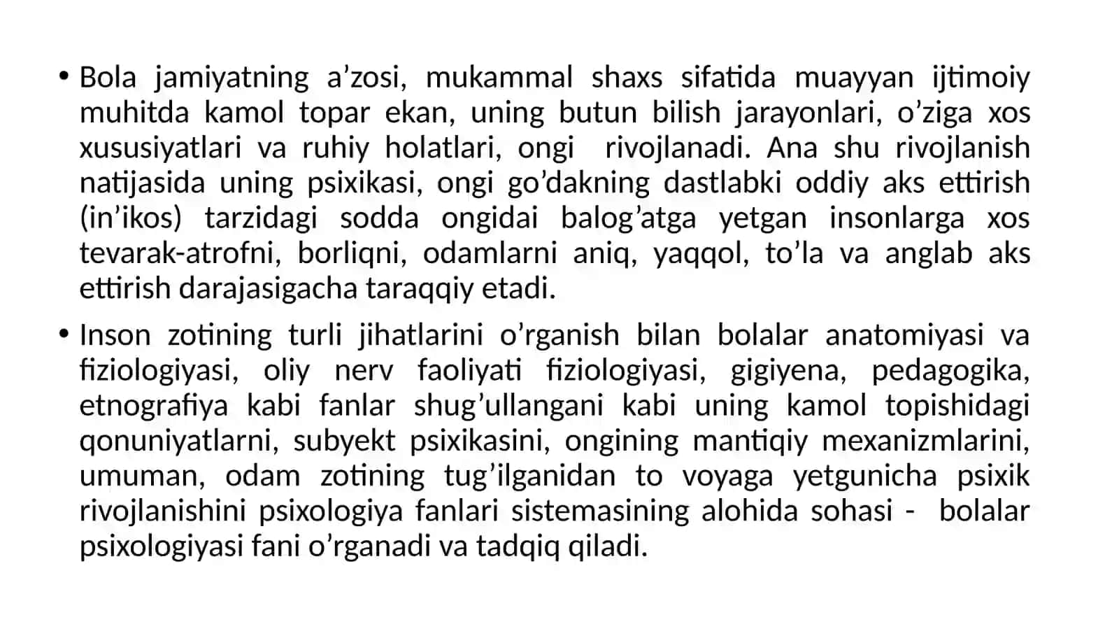 Rivojlanish psixologiyasi faniga kirish 3