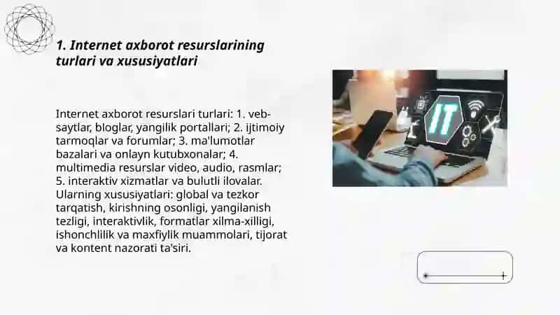 Internetdagi axborot resurslar, Axborotli-psixologik ta’sir manbalari, Neyrolingvistik dasturlash tushunchasi va ularning inson hayotidagi ahamiayti, o‘rni, ta’sir oqibatlari haqida 3