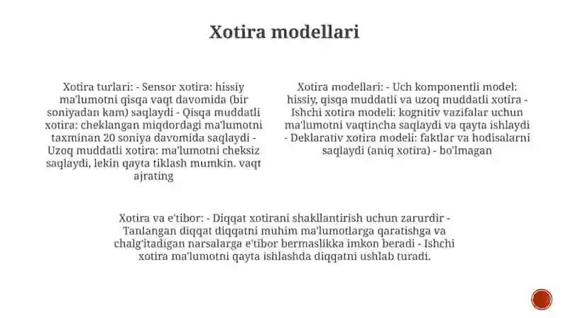 Xotira Va Diqqat 3
