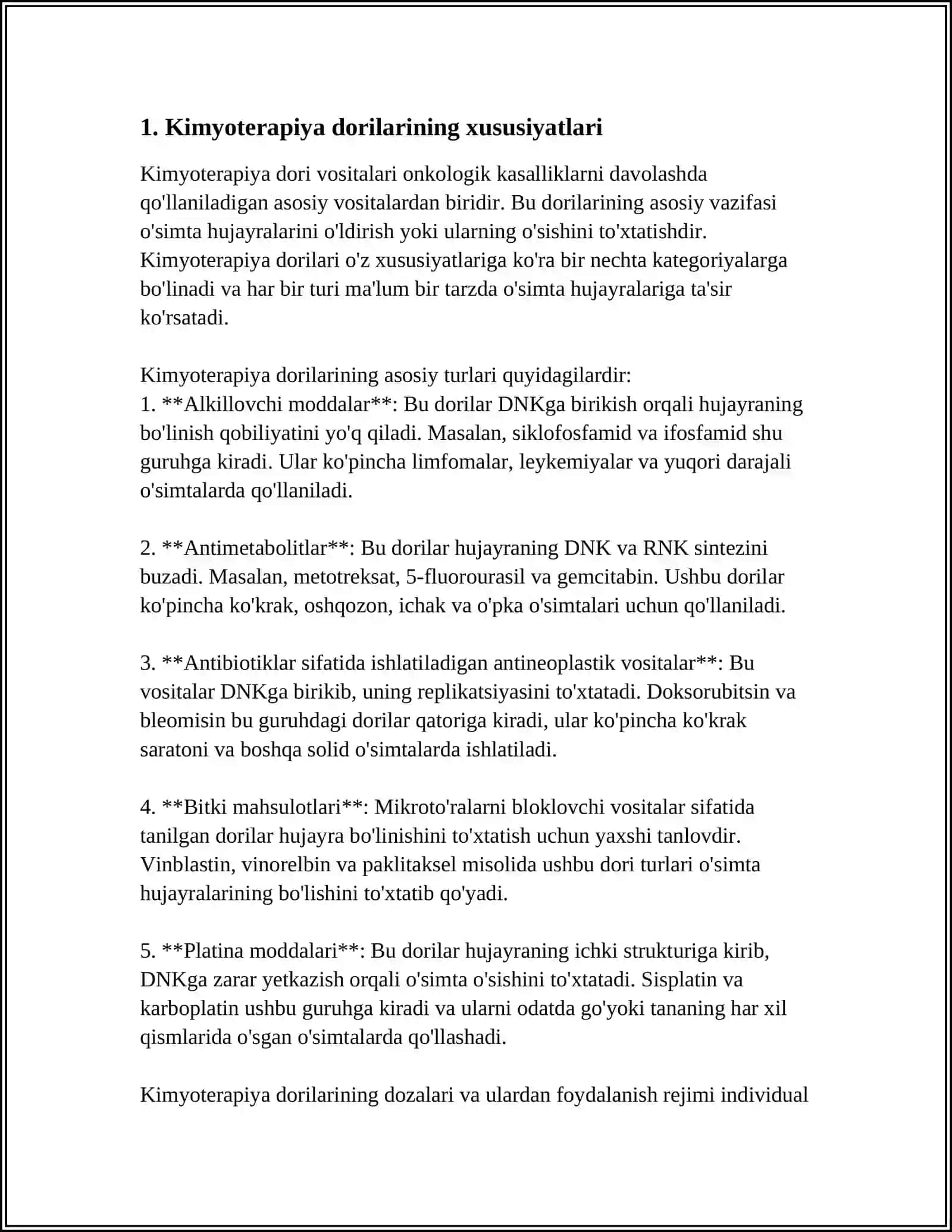 KIMYOTERAPIYA DORI VOSITALARNING TOVARSHUNOSLIK TAXLILI 3