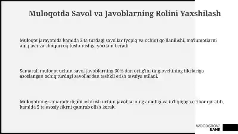 Muloqotlarda savollar va javoblar 3