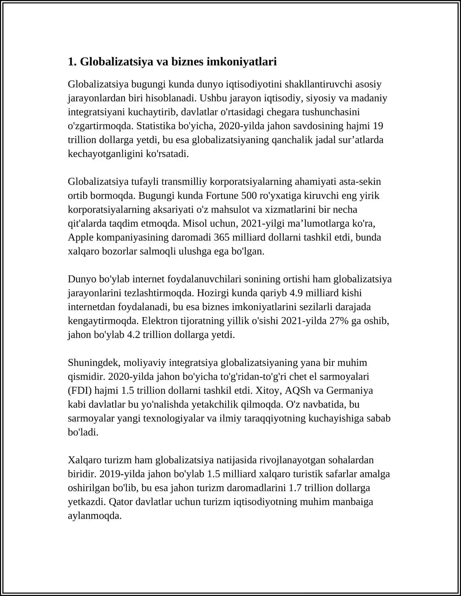 JAHON IQTISODIYOTIDA BIZNES IMKONIYATLAR 3