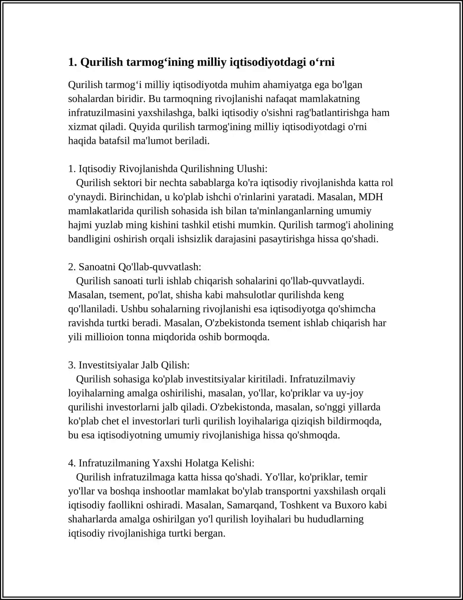 QURILISH-MILLIY IQTISODIYOTINING MUHUM TARMOGʻI 3