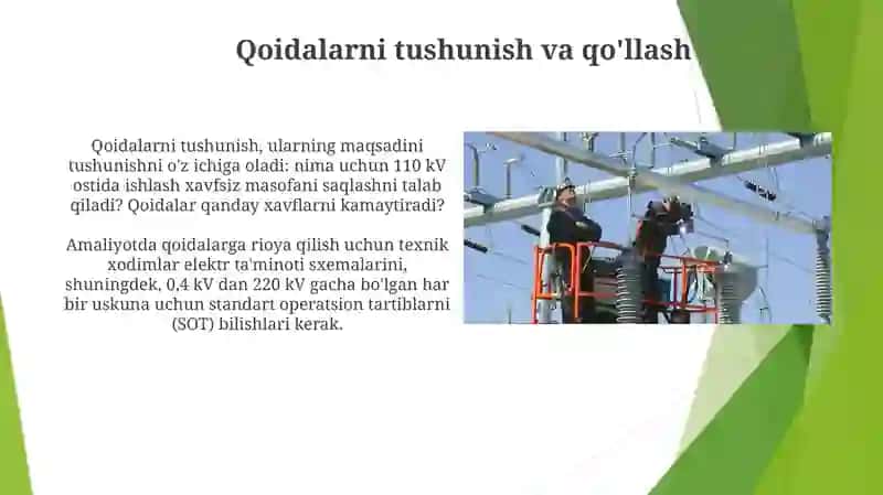 Podstansiyalarda farmoyish boʻyicha ishlarni bajarish 3