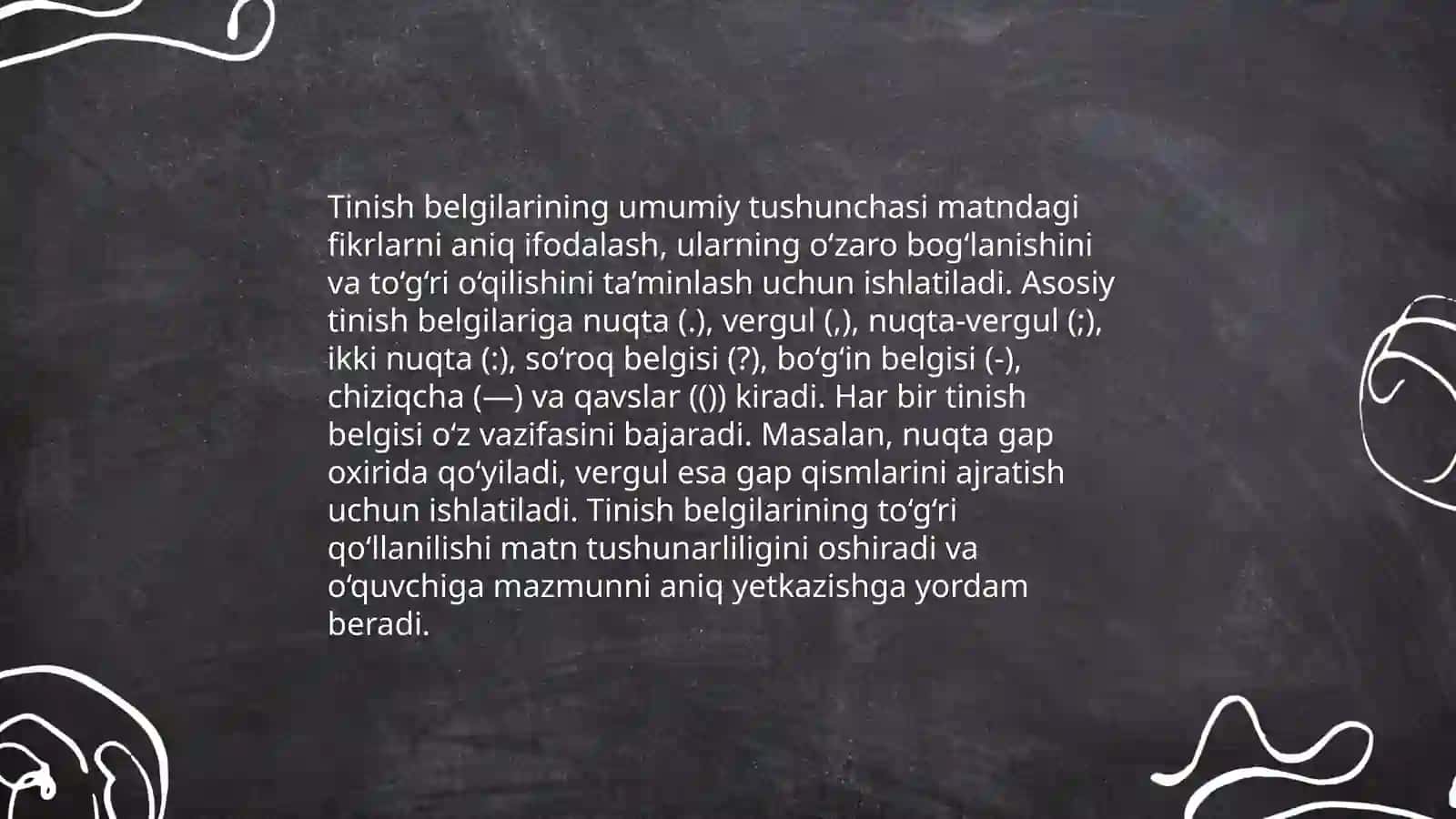 Tinish belgilarining gap ichida qo'llanishi 3