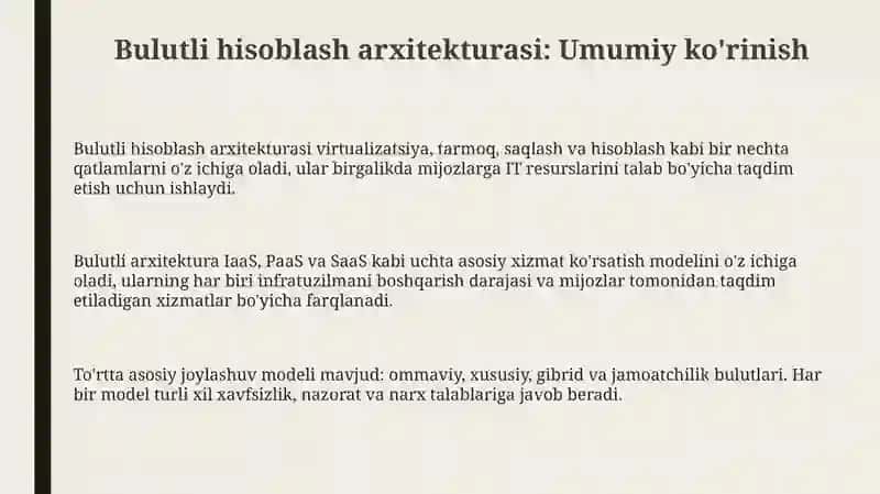 Bulutli hisoblash arxitekturasi 3