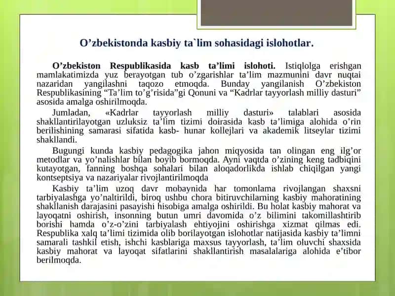 Tarbiyaviy ishlar metodikasi fanidan dars taqdimoti 3