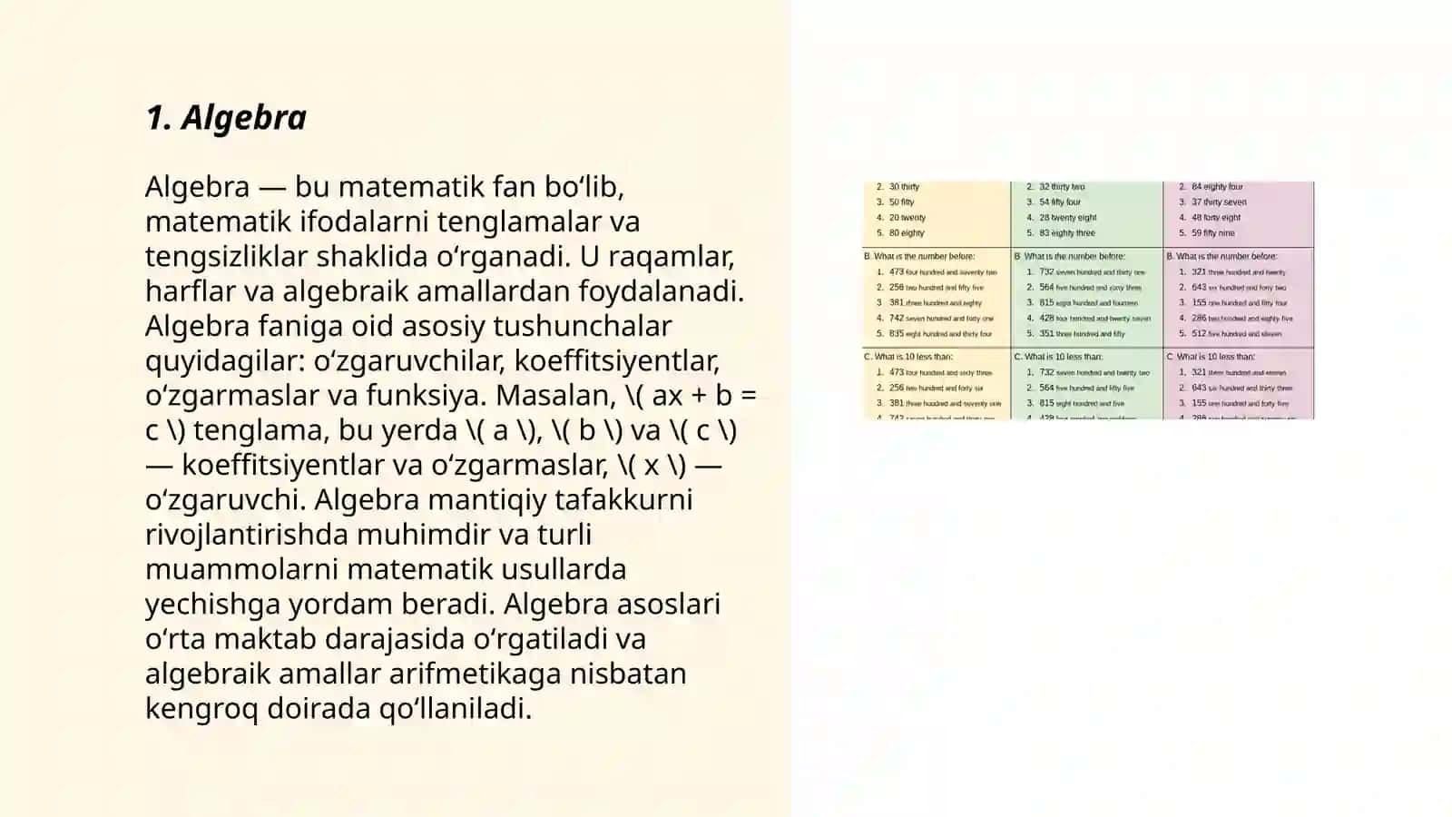 Matematika darslari turlari va ularning xususiyatlari 3