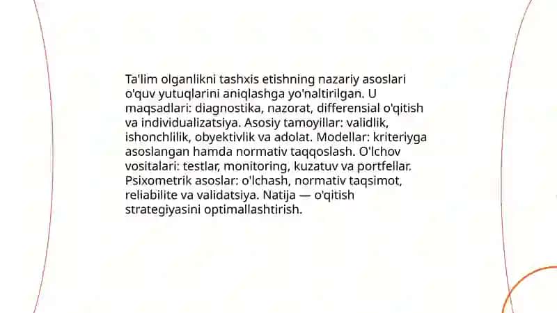 Talim olganlikni tashxis etish 3