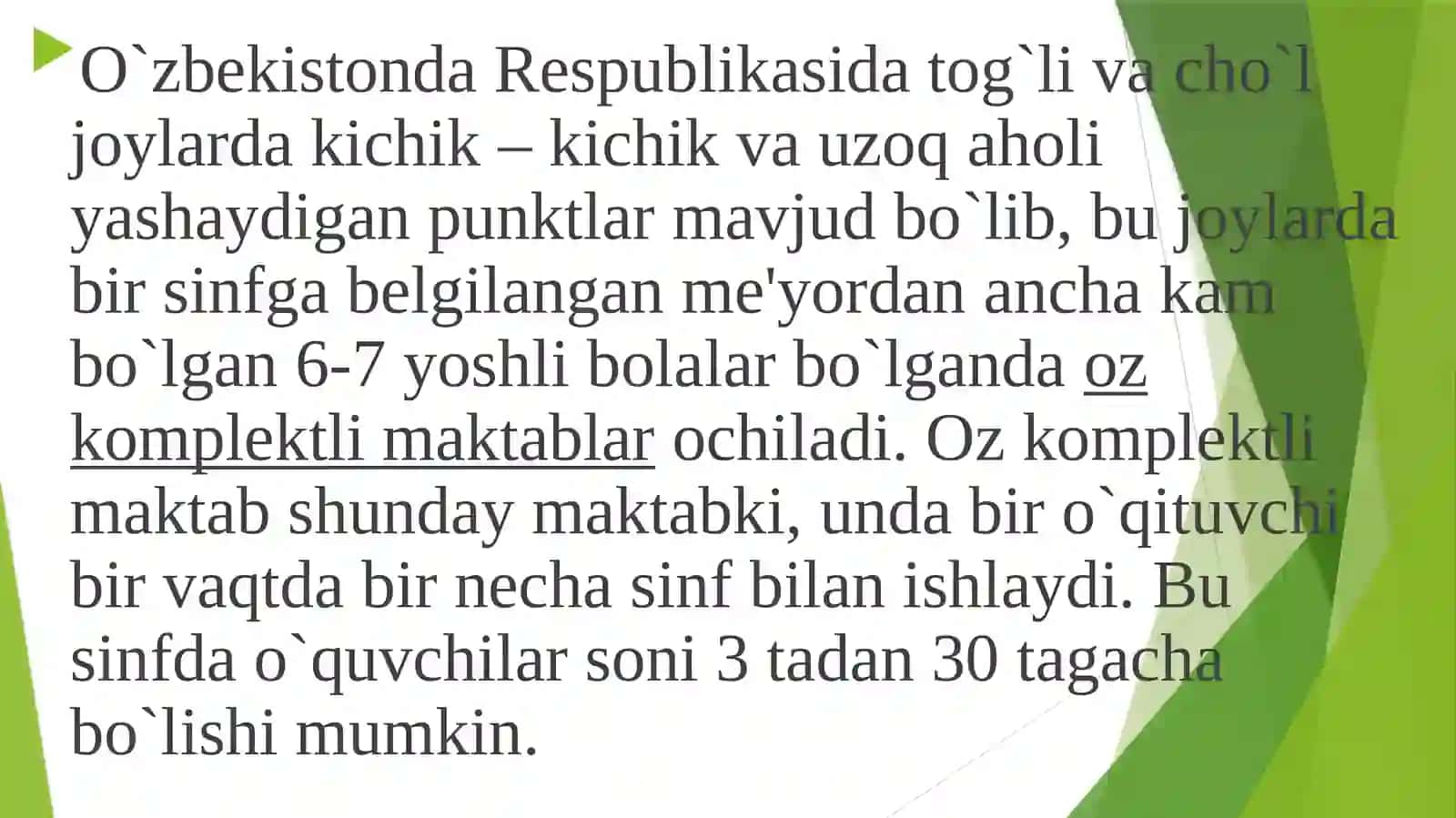Oz komplektli maktablarda matematika о‘qitish xususiyatlari 3