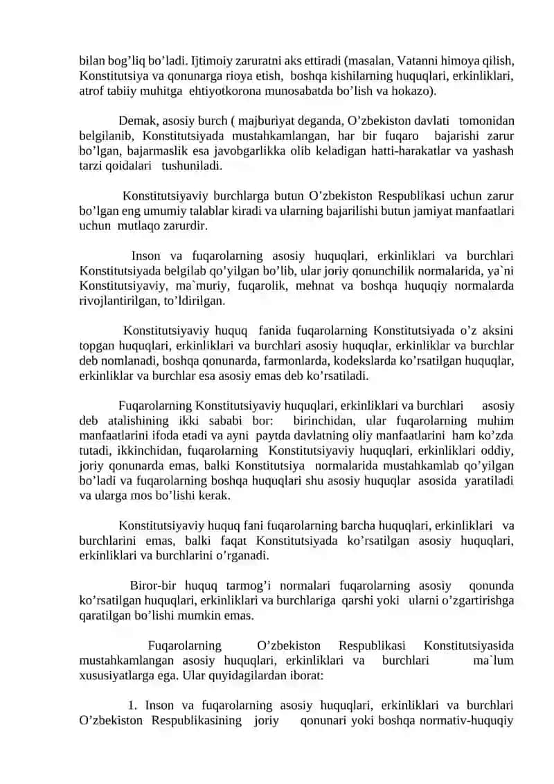 O`zbekiston Respublikasida Shaxsning Konstitutsiyaviy Huquqiy Holat 3