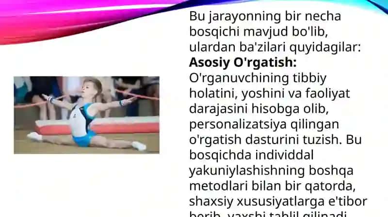 Gimnastikada umumiy va maxsus tayyorgarlik mashqlari bo‘yicha to‘garaklarni tashkil qilish metodikasi 3
