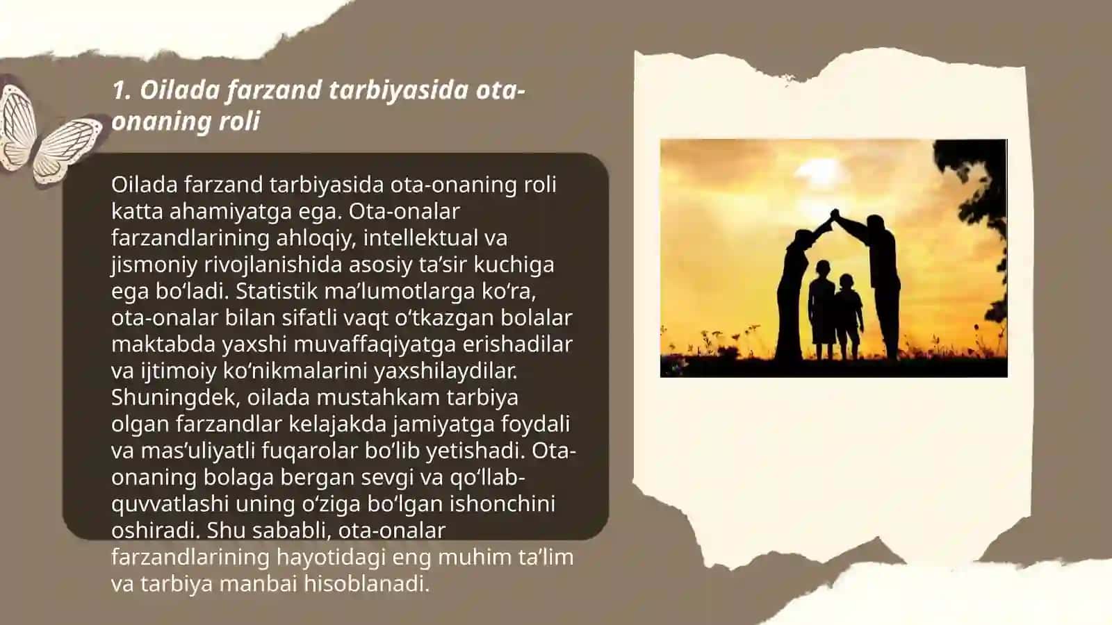 Oilada yoshlarni mustaqil oilaviy hayotga tayyorlashda oila va jamоatchilik hamkorligi.Oilada farzand tarbiyasida yetti fazilat va yetti noqislik 3