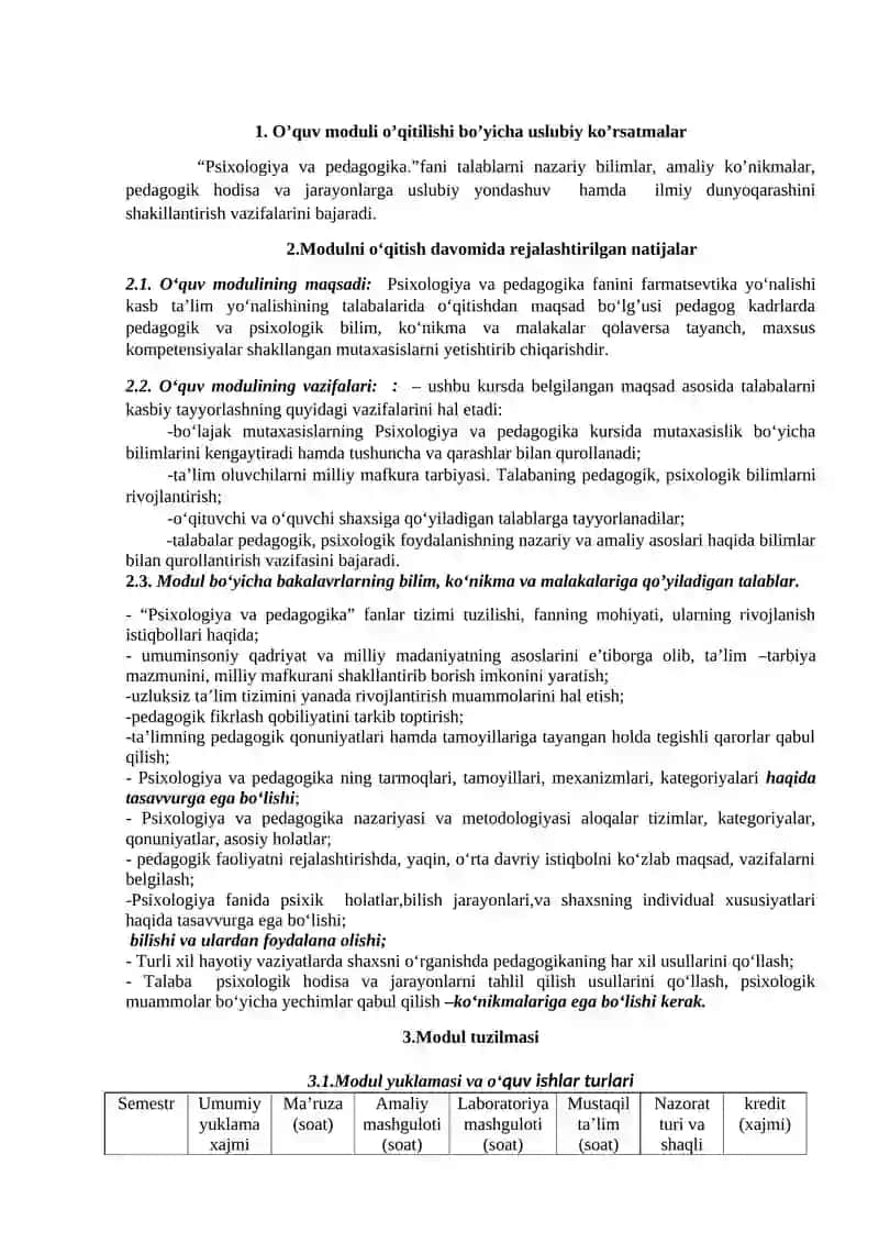 MODULINING ISHCHI O‘QUV DASTURI 3