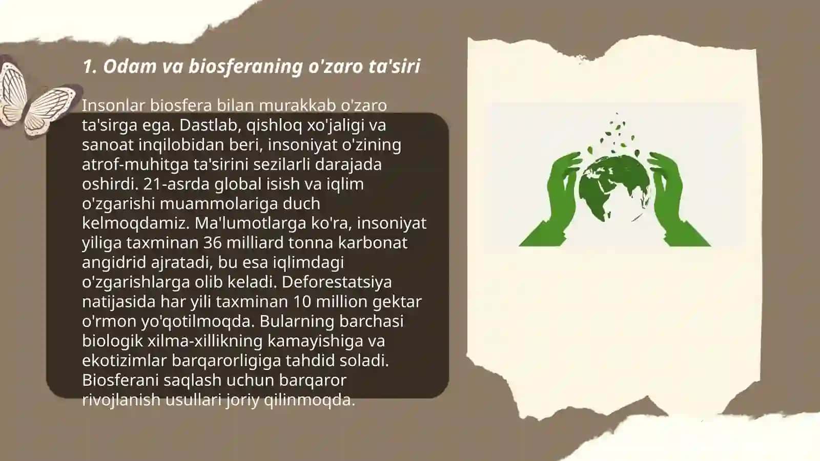 Odamlar va biosfera. Odamlarning ekologiyasi 3