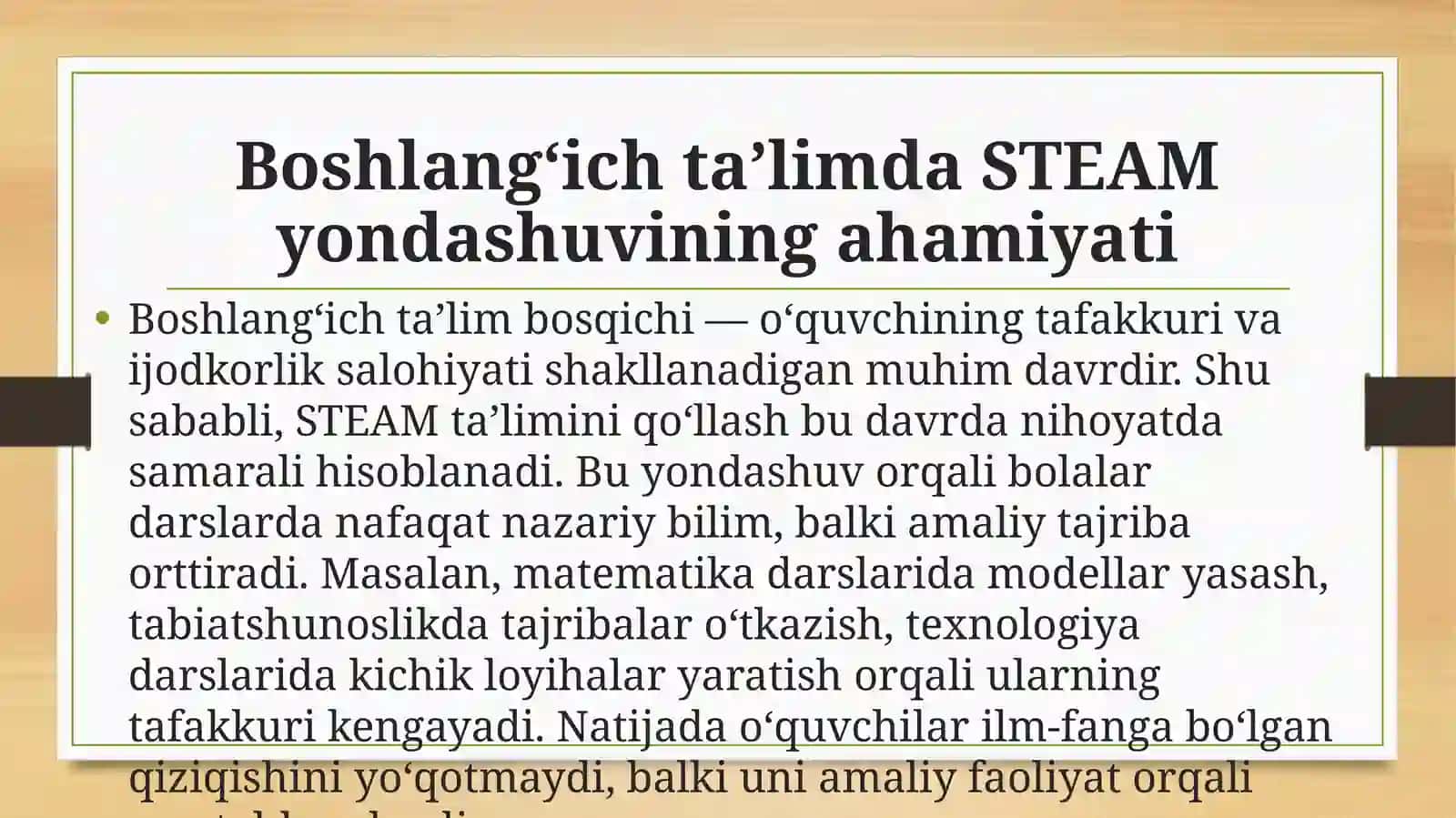 Boshlangichta’limda STEAM talim texnalogiyasini qo’llash 3