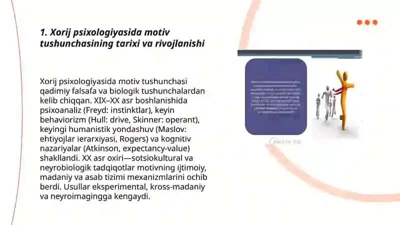 Xorij psixologiyasida motiv va motivatsiya muammosi 3
