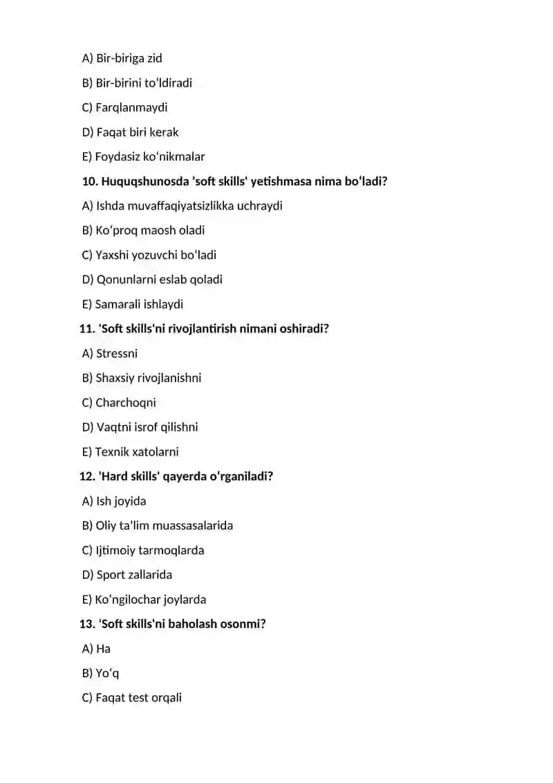 Huquqiy ko`nikmalar va metodologiya fanidan tayyorlagan testlar 3