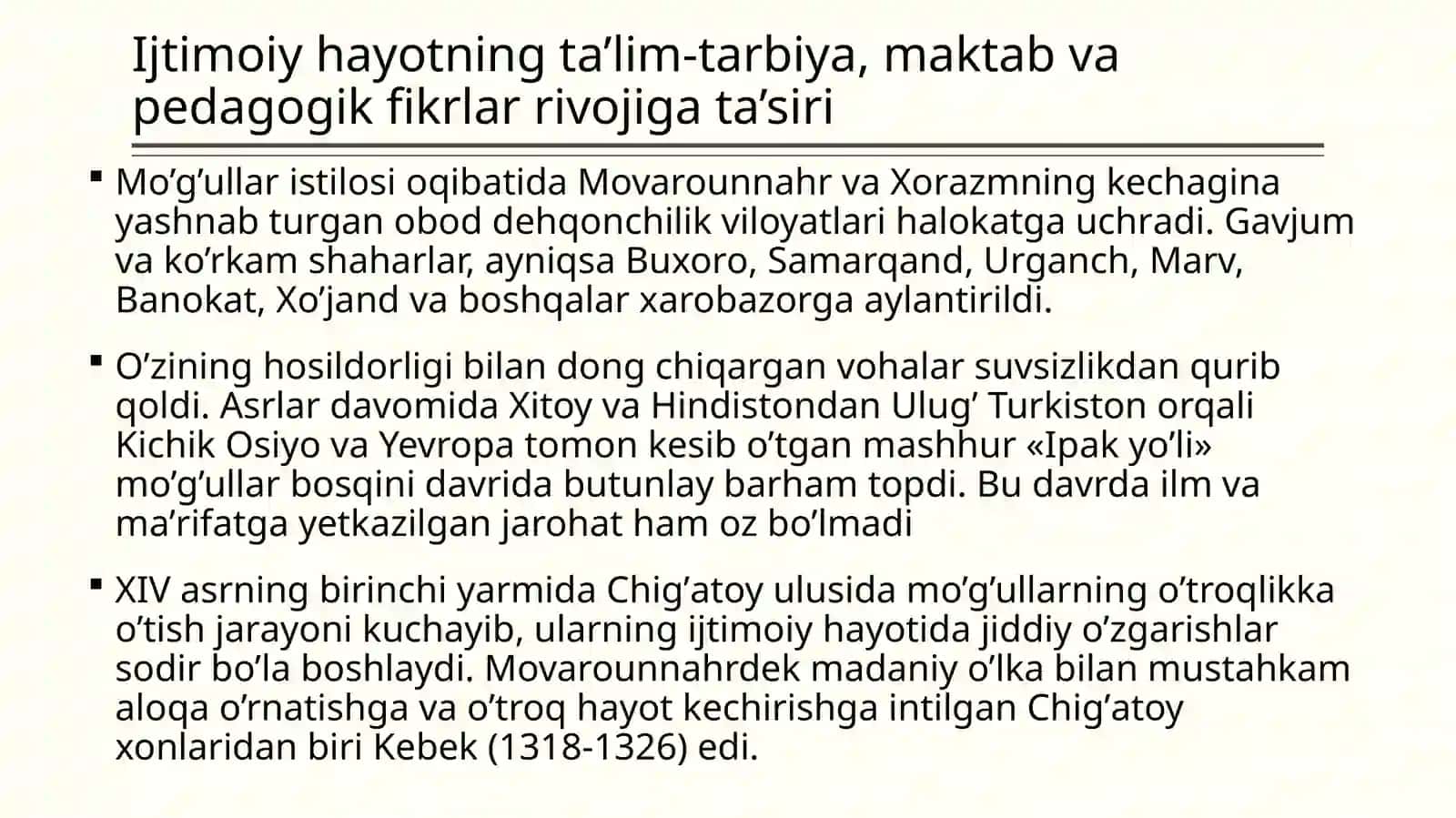 XIV asrning ikkinchi yarmi va XVI asrda Movaraunnahrda tarbiya, maktab va pedagogik fikrlar rivoji 3