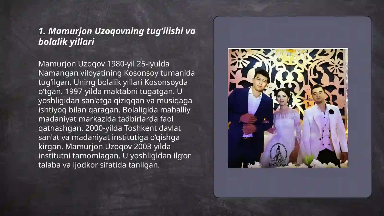"Mamurjon Uzoqov hayoti va ijodi" 3