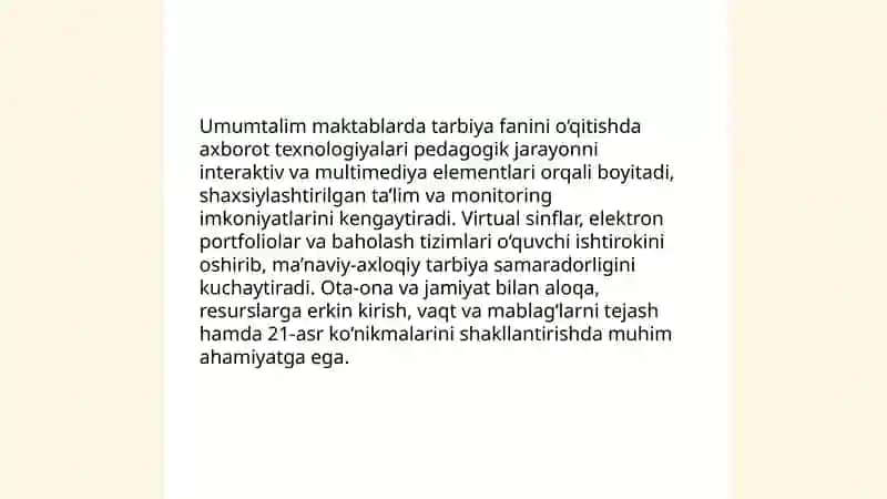 Umumtalim maktablarda tarbiya fanini oqitishda axborot texlogiyalardan foydalanish 3