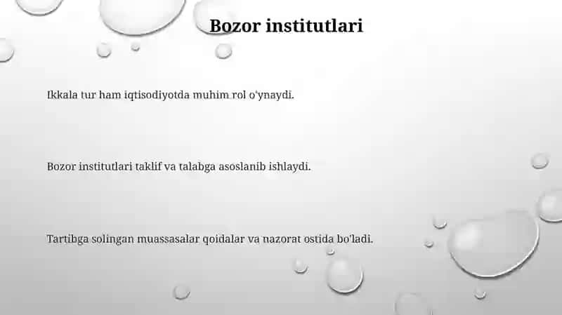 Rejali iqtisodyot instuti va bozor instuti 3